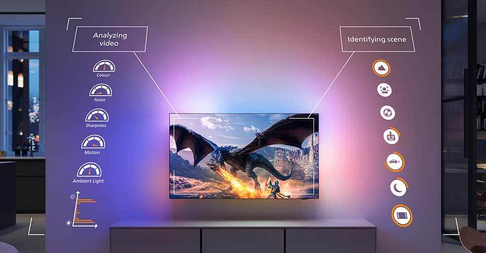 &bdquo;Ambilight&ldquo; televizorių scenos optimizavimas